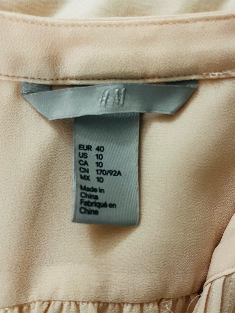 H&M Pale Pink Pleated Front Blouse - Picture 3 of 4